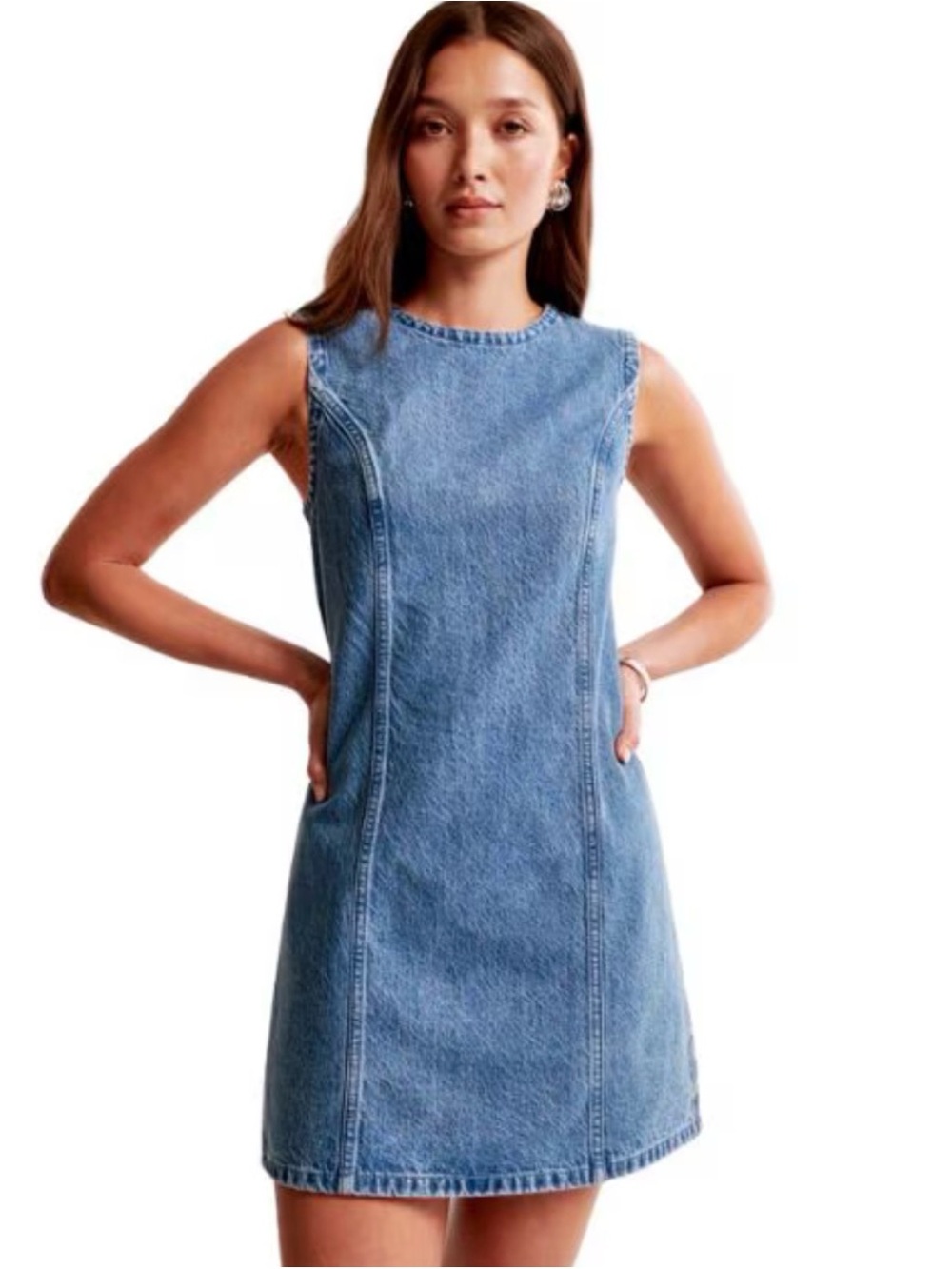 Abercrombie Denim Shift Mini Dress - Picture 2 of 9